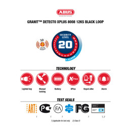 Abus 8008 Granit Detecto XPlus 2.0 met ketting