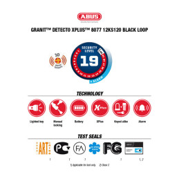 Abus 8077 Granit Detecto X-Plus met 12KS120 ketting