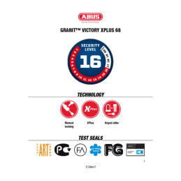 Abus Granit Victory X-Plus 68 remschijfslot geel
