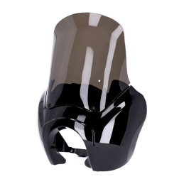 Koplamp fairing zwart met getint windscherm voor Harley Davidson Dyna