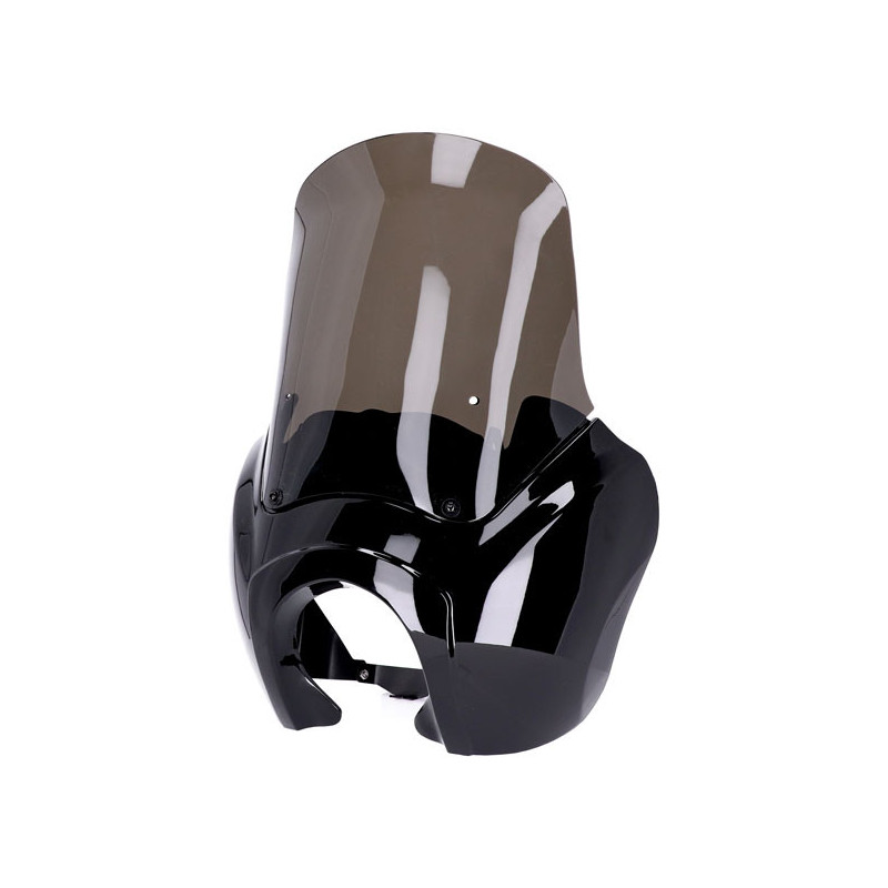 Koplamp fairing zwart met getint windscherm voor Harley Davidson Dyna
