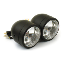 Dubbele motor koplamp 2x 4 inch H4 zwart