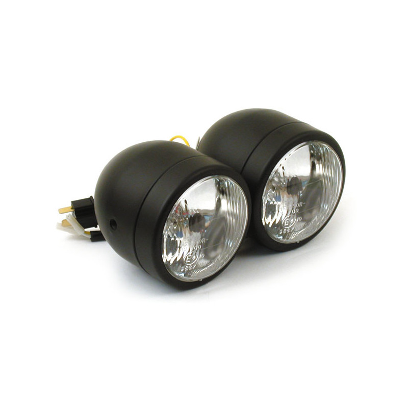 Dubbele motor koplamp 2x 4 inch H4 zwart