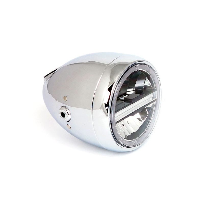 LED Koplamp 14,6 cm Chroom Daytona Neo Vintage E-keur