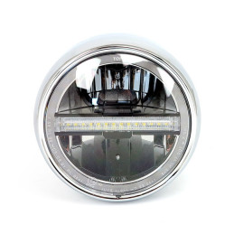 LED Koplamp 14,6 cm Chroom Daytona Neo Vintage E-keur