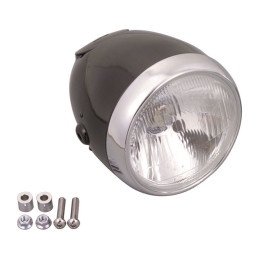 Koplamp 14,6 cm Daytona Vintage Zwart Chroom H4 E-keur