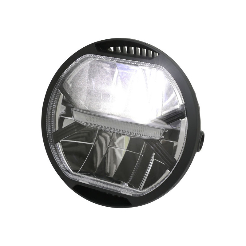 LED Koplamp 17 cm KOSO Thunderbolt Zwart E-keur