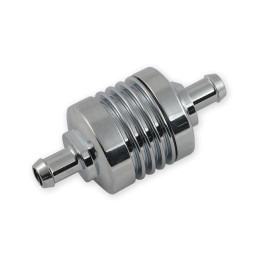 Benzinefilter geribbeld 9,5 mm chroom wasbaar