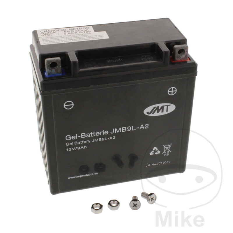 Motor accu YB9L-A2 Gel JMT | Onderhoudsvrij MF