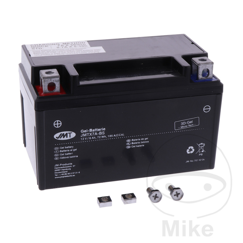 Motor accu YTX7A-BS Gel JMT | Onderhoudsvrij MF