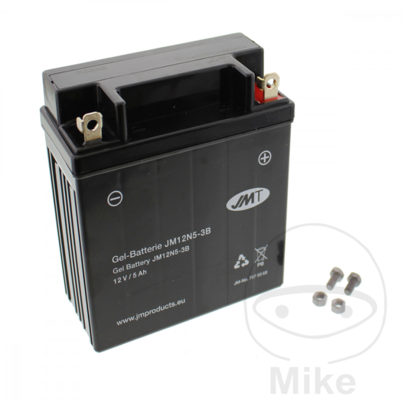 Motor accu 12N5-3B Gel JMT | Onderhoudsvrij MF