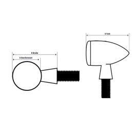 Apollo Classic LED Richtingaanwijzer Set Zwart met Achterlicht