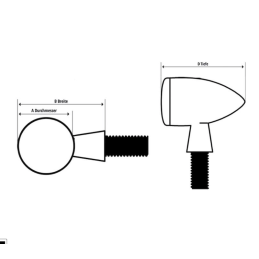 Apollo Bullet LED Richtingaanwijzer Set Zwart met Achterlicht