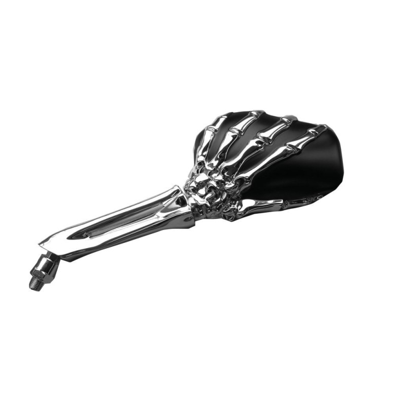 Highway Hawk Skeleton Hand spiegelset zwart chroom M10