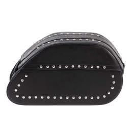Ledrie Rigid Studded zadeltassen zwart leer 27L