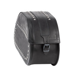 Ledrie Rigid Studded zadeltassen zwart leer 27L