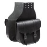 Zadeltassen set Ledrie Throw Over zwart leer met gespen 9,5 liter