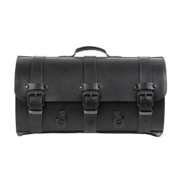 Ledrie Motor Topkoffer Large | Zwart Leer met Gespen