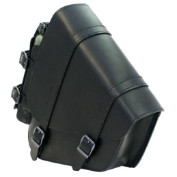 Ledrie swingarm tas links zwart leer 6,5L met fleshouder