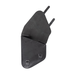 Ledrie swingarm tas links zwart leer 6,5L met fleshouder