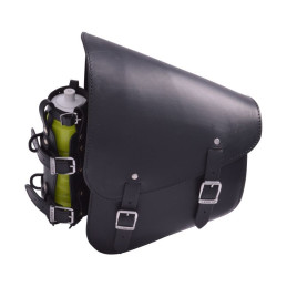 Ledrie achterbrugtas links zwart leer 11L – Harley 2018-up