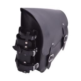 Ledrie achterbrugtas links zwart leer 11L – Harley 2018-up