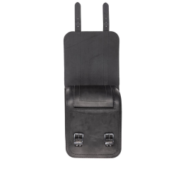 Ledrie Straight achterbrugtas links zwart leer – Harley,Suzuki, Yamaha