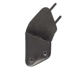 Ledrie achterbrugtas links zwart leer 6,5L – Harley, Suzuki, Yamaha