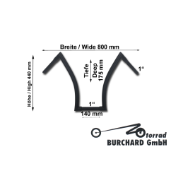 Bad Ape motorstuur 32 mm mat zwart 800 mm Highway Hawk
