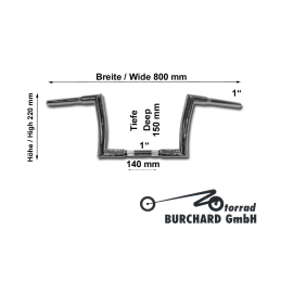 Bad Ape motorstuur 32 mm chroom 800 mm Highway Hawk
