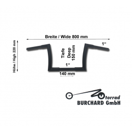 Bad Ape motorstuur 32 mm mat zwart 800 mm Highway Hawk