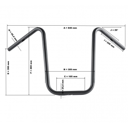 Bad Hawk motorstuur 1 inch mat zwart 760 mm Highway Hawk