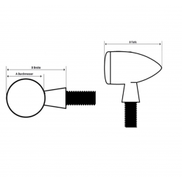 Knipperlicht Highsider "Mono Bullet Short" led met E-keur - Chroom
