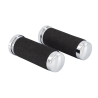 Foam rubber handvatten 1 inch met verchroomde eindkap en embleem van Highway Hawk